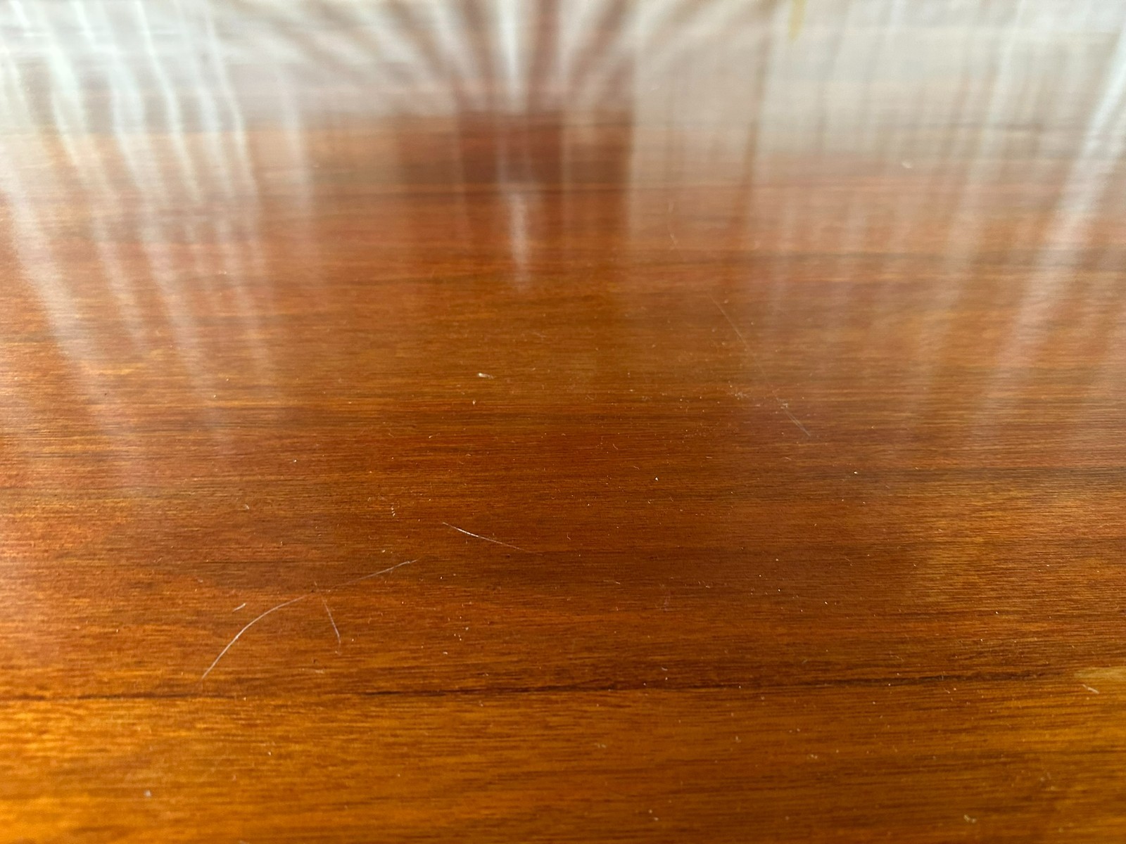 GROSSER VINTAGE ESSTISCH TISCH AUS MAHAGONI ZWEI SCHUBLADEN INTARSIE – Bild 9