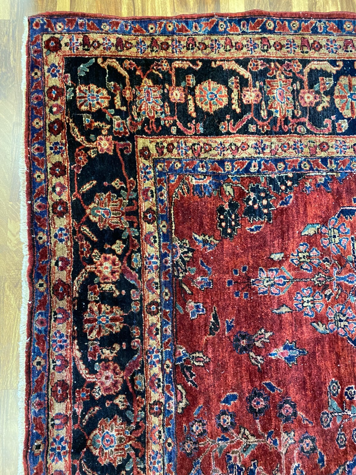 ALTER TEPPICH AUS WOLLE HANDGEKNÜPFT PERSER 350x260cm ORIENTTEPPICH – Bild 6