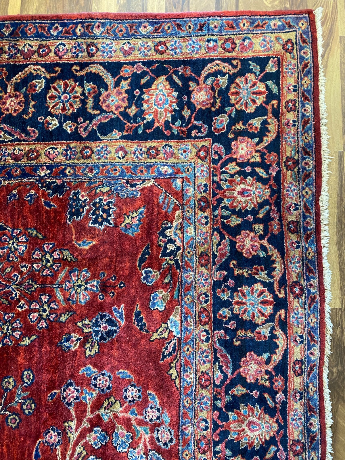 ALTER TEPPICH AUS WOLLE HANDGEKNÜPFT PERSER 350x260cm ORIENTTEPPICH – Bild 9