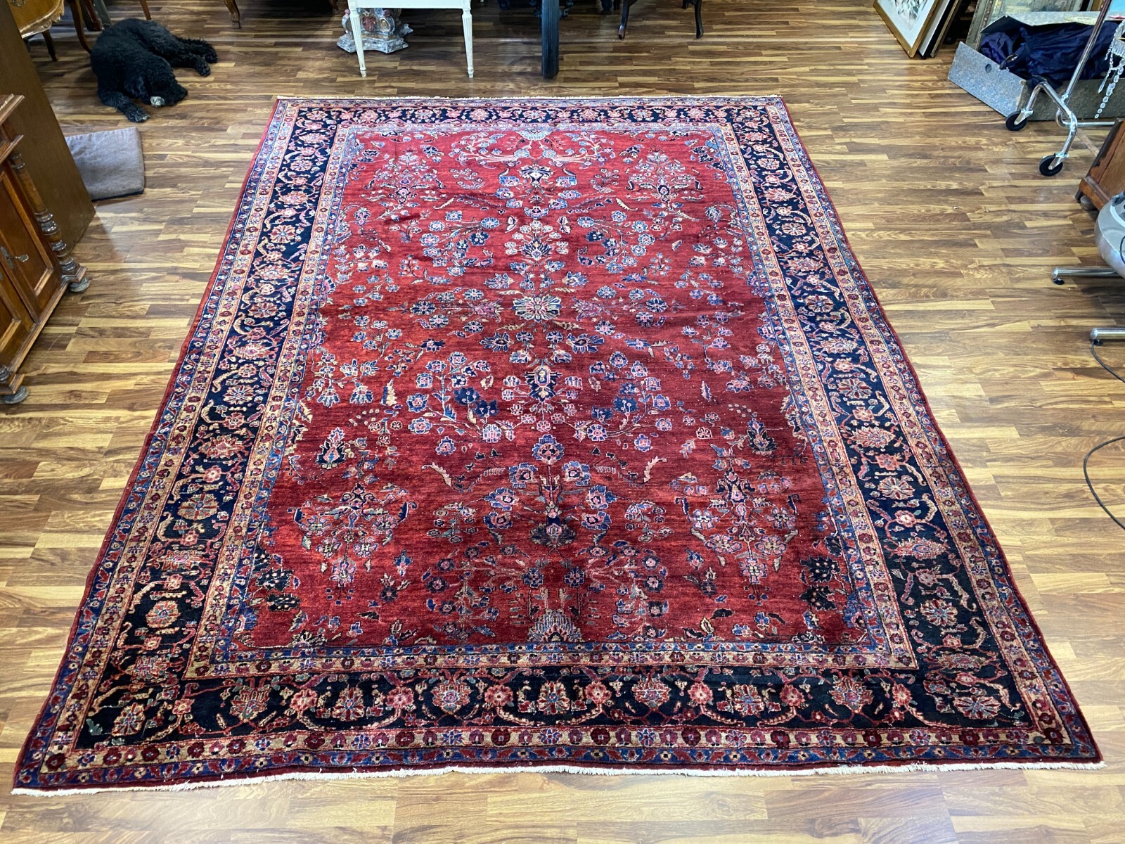 ALTER TEPPICH AUS WOLLE HANDGEKNÜPFT PERSER 350x260cm ORIENTTEPPICH