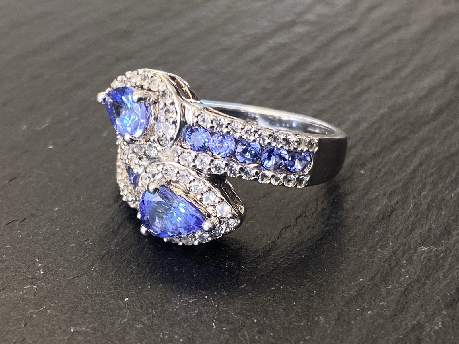 EXTRAVAGANTER RING AUS STERLING SILBER 925 AMETHYST TOPASE GR. 59,5