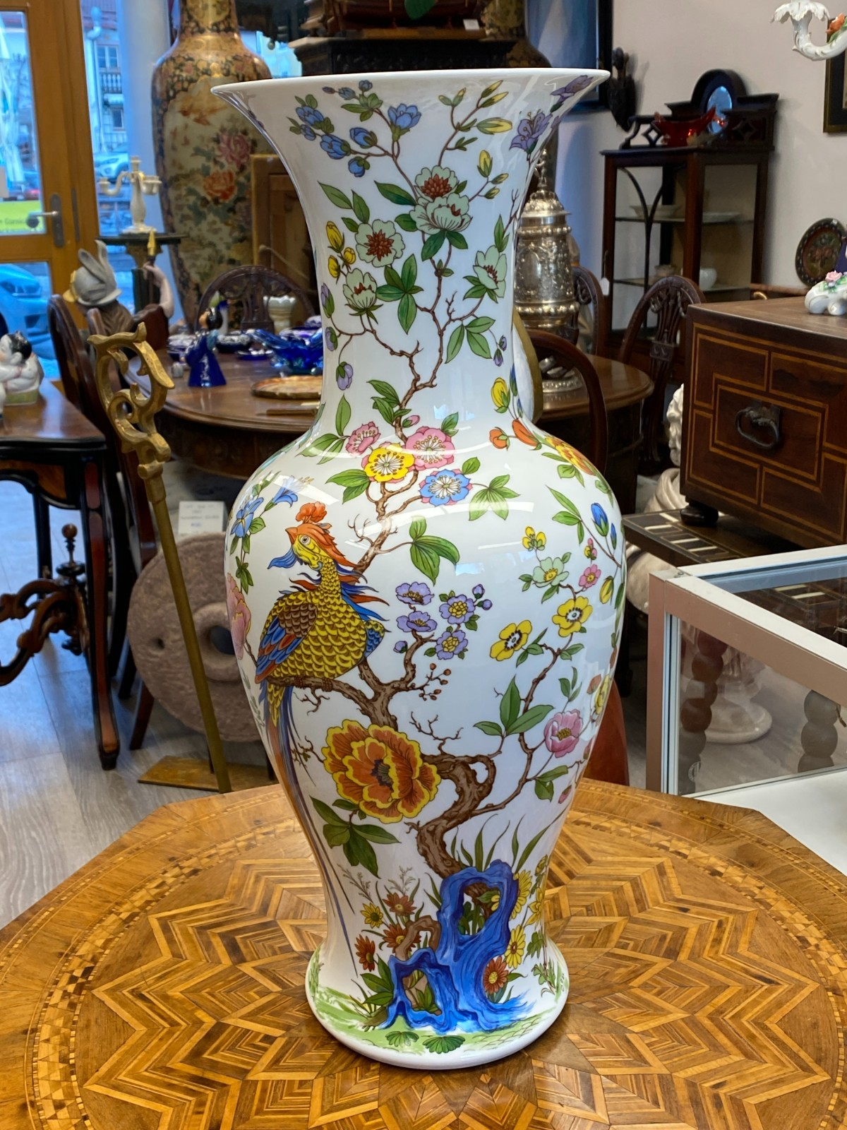 KAISER NANKING PORZELLAN VASE MIT VOGEL DESIGN 56cm