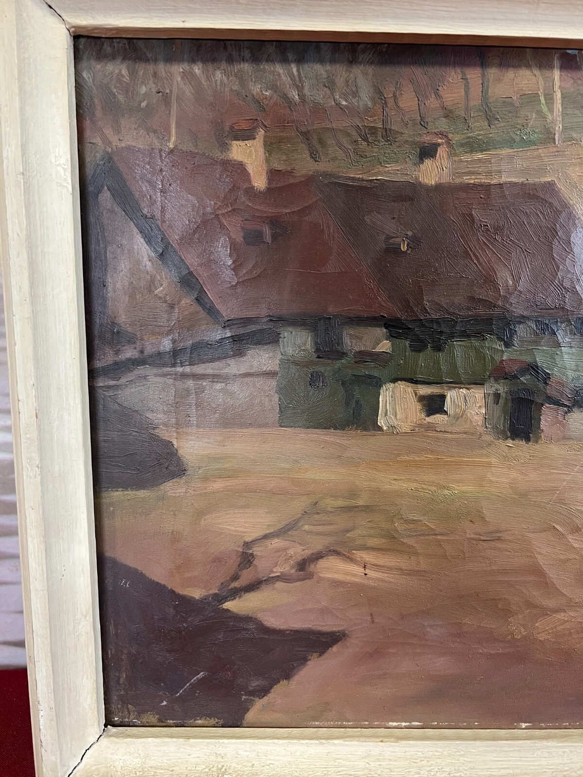 ÖLGEMÄLDE STRASSE MIT HÄUSERN SIGNIERT A. RIEDEL MÜNCHEN – Bild 5