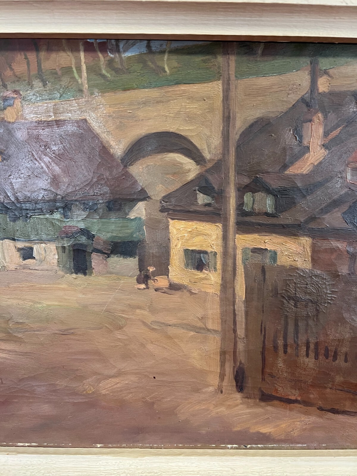 ÖLGEMÄLDE STRASSE MIT HÄUSERN SIGNIERT A. RIEDEL MÜNCHEN – Bild 6