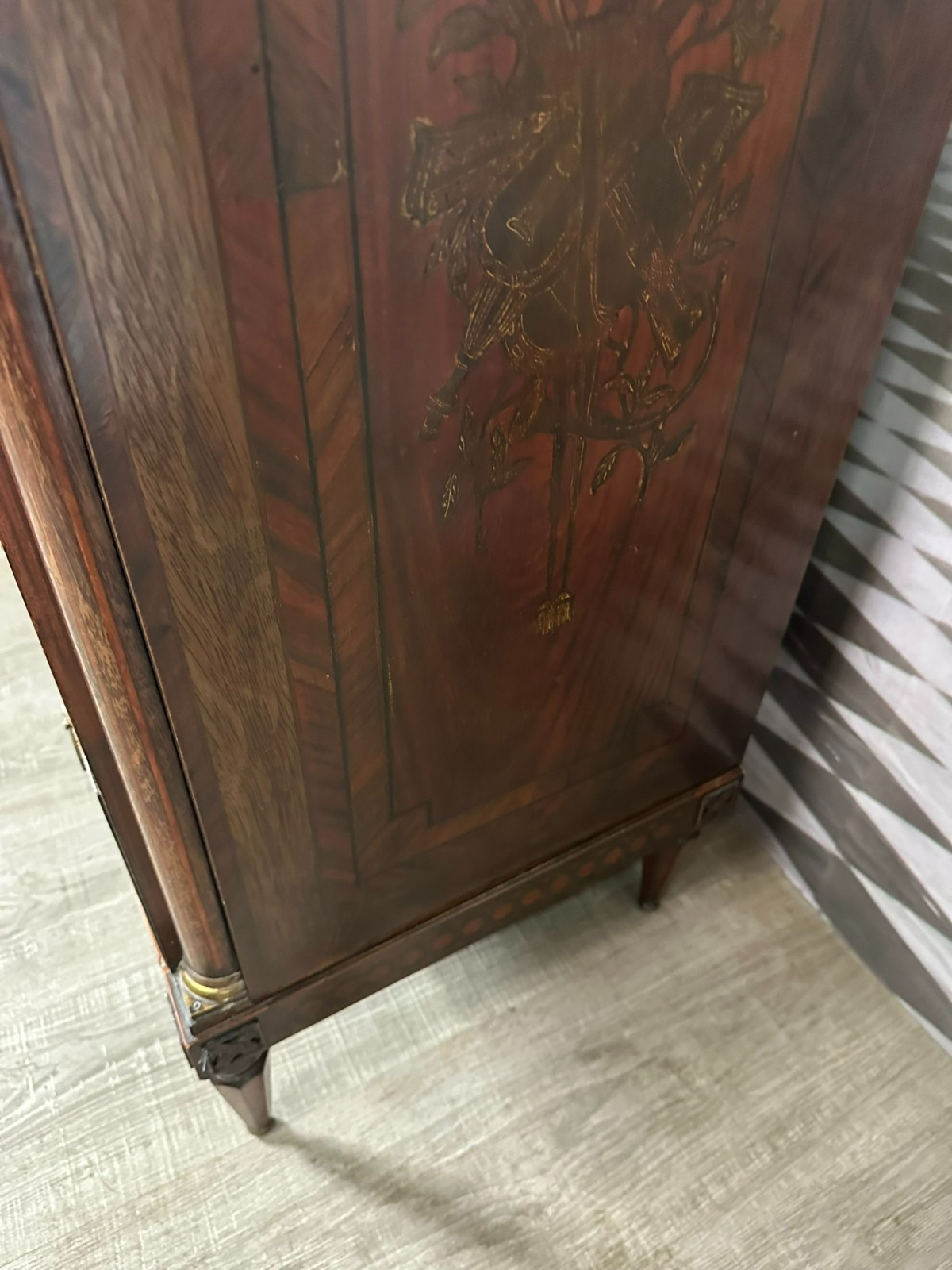 ANTIKER LOUIS SEIZE SEKRETÄR ENDE 18 TES JHDT KOMPLETT INTARSIERT MARMOR PLATTE – Bild 12