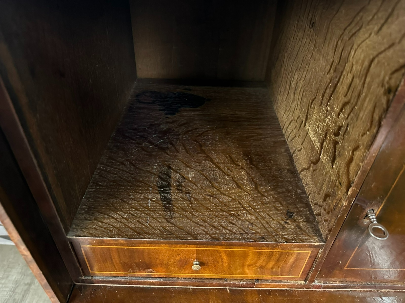 ANTIKER LOUIS SEIZE SEKRETÄR ENDE 18 TES JHDT KOMPLETT INTARSIERT MARMOR PLATTE – Bild 16