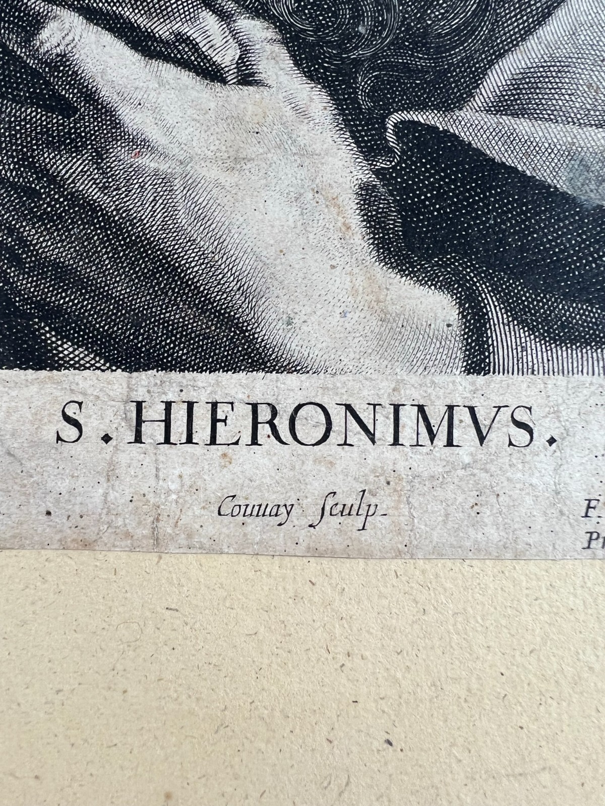 Antiker Stich auf Papier Heiliger Hieronimus Jean COUVAY (1605/22-1663) – Bild 10