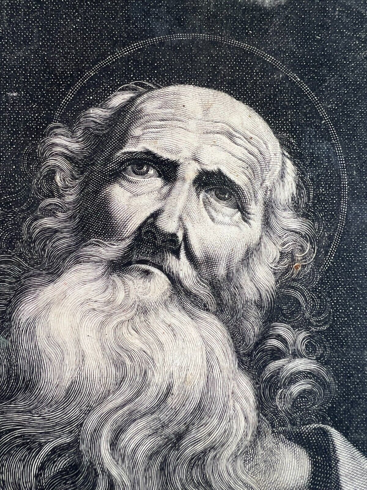 Antiker Stich auf Papier Heiliger Hieronimus Jean COUVAY (1605/22-1663)