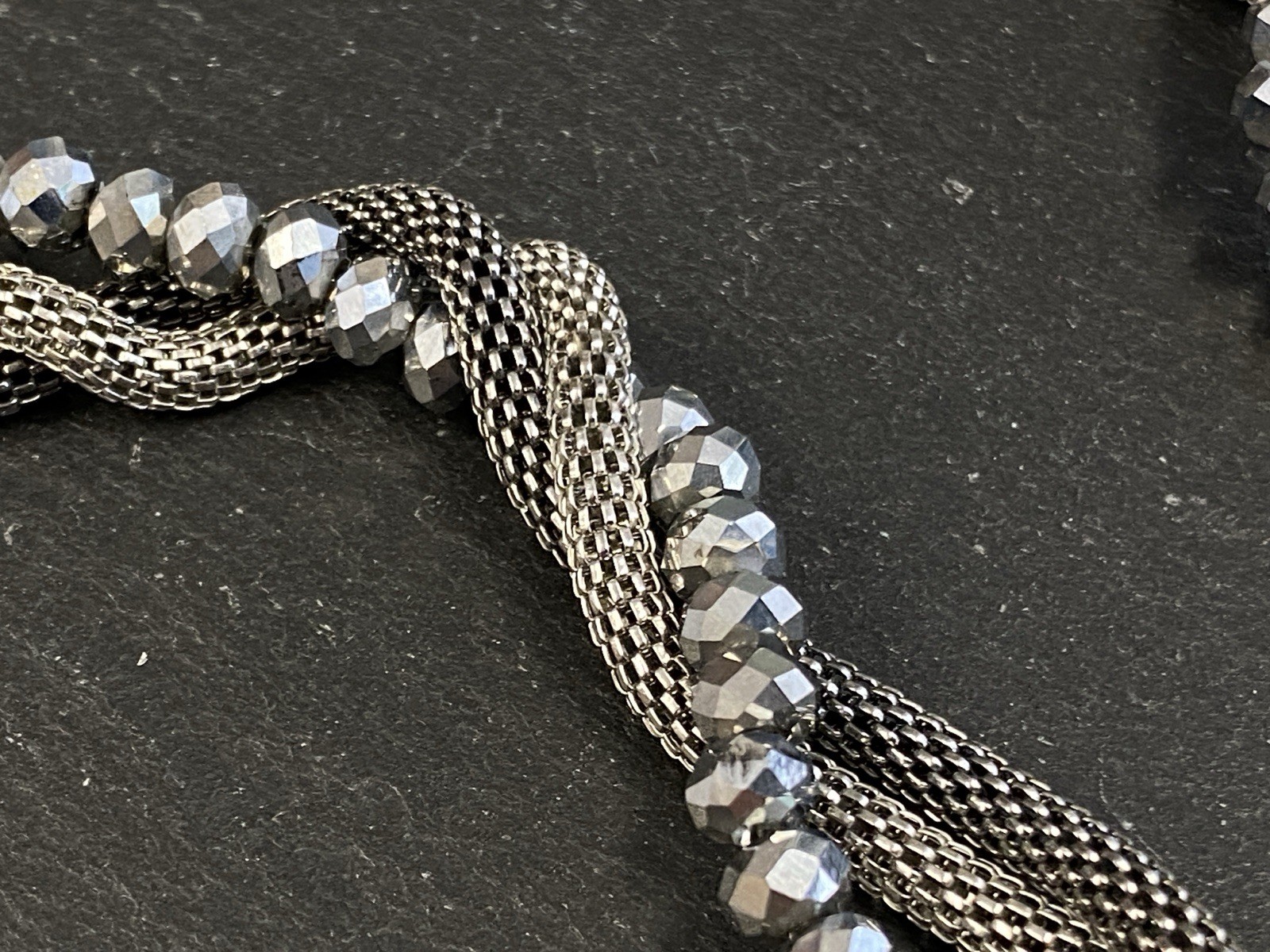 MODESCHMUCK HALSKETTE KETTE MEHRSCHICHTIG SILBERFARBEN ca 44,88g – Bild 11