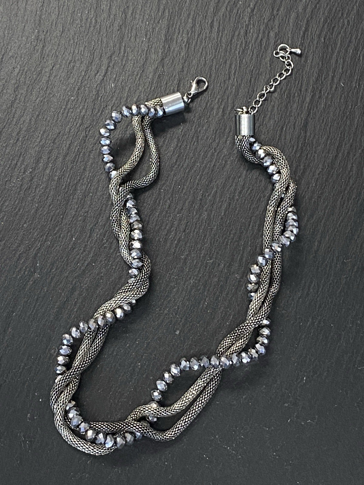 MODESCHMUCK HALSKETTE KETTE MEHRSCHICHTIG SILBERFARBEN ca 44,88g – Bild 3