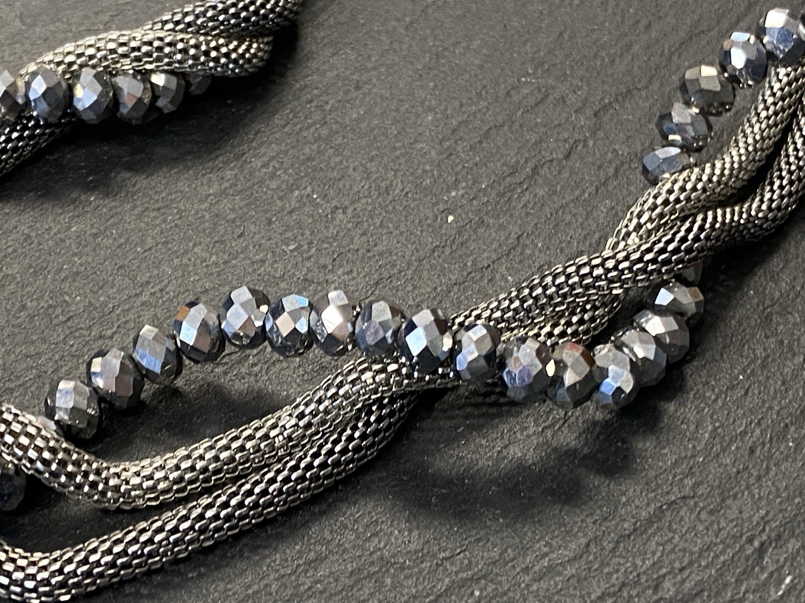 MODESCHMUCK HALSKETTE KETTE MEHRSCHICHTIG SILBERFARBEN ca 44,88g – Bild 6