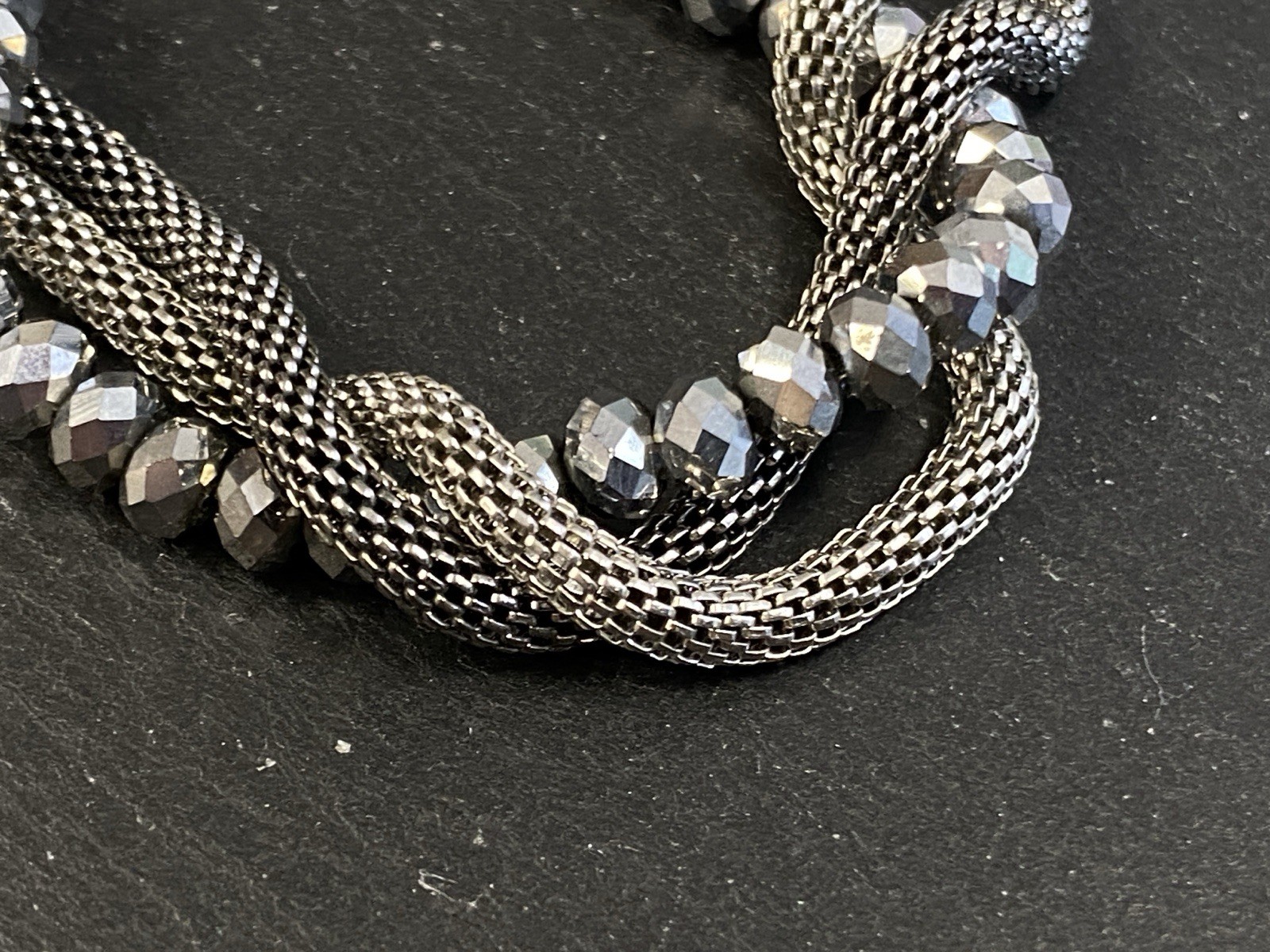 MODESCHMUCK HALSKETTE KETTE MEHRSCHICHTIG SILBERFARBEN ca 44,88g – Bild 10