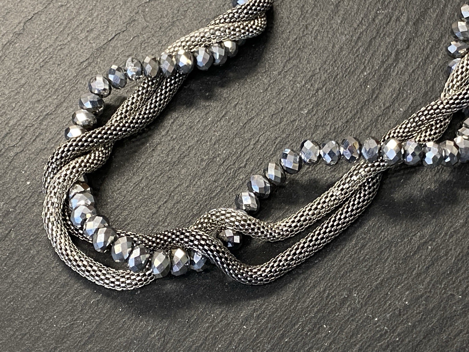 MODESCHMUCK HALSKETTE KETTE MEHRSCHICHTIG SILBERFARBEN ca 44,88g