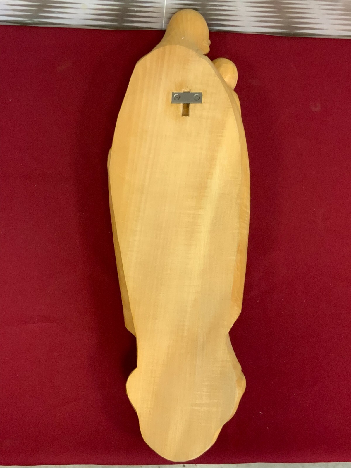 SAKRAL SKULPTUR HEILIGE MARIA MIT JESUSKIND HOLZ MASSIV WANDAUFHÄNGUNG 60cm – Bild 10