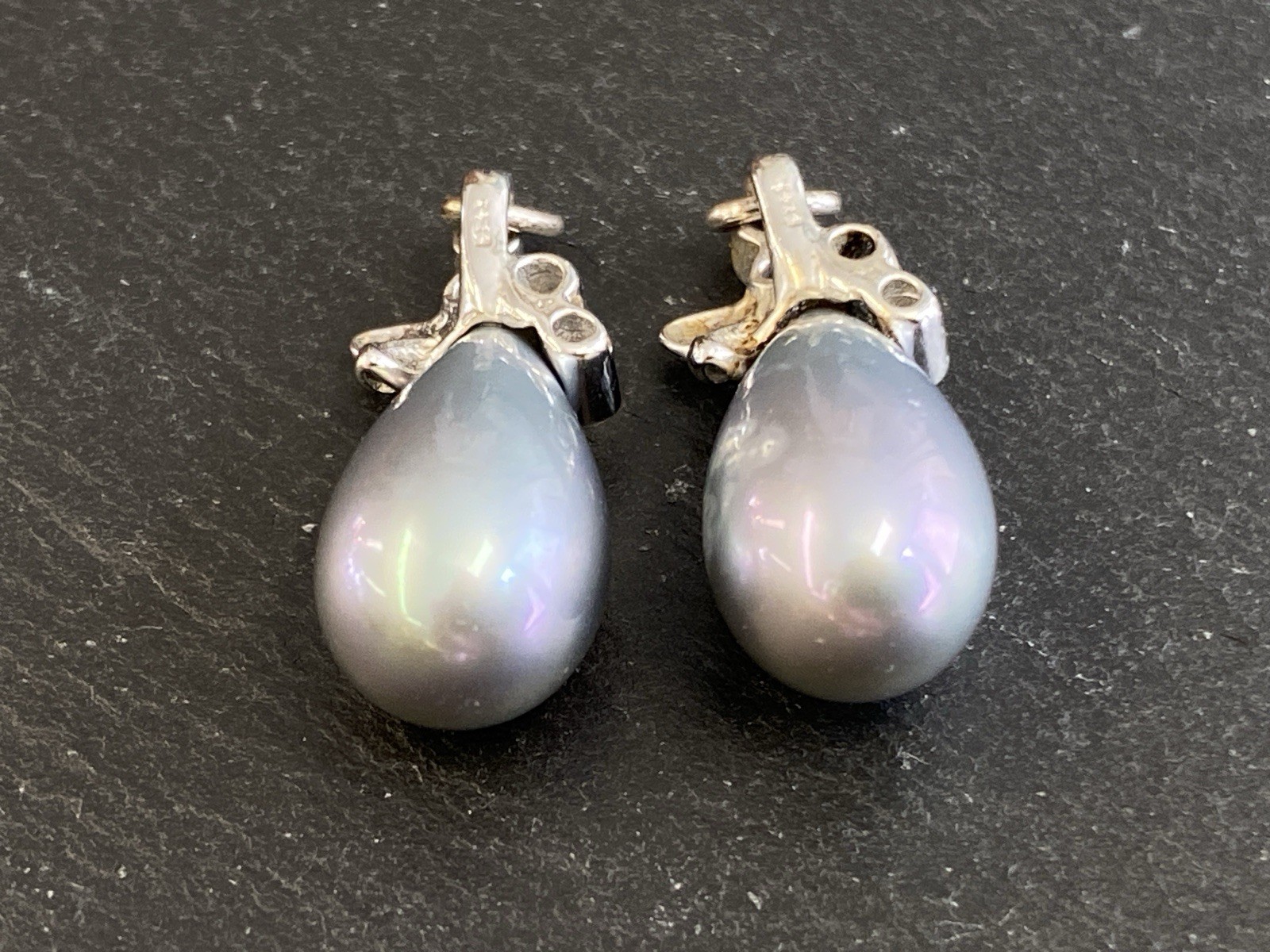 OHRHÄNGER KETTEN ANHÄNGER HÄNGER 925 STERLING SILBER KUNSTPERLEN PERLE GLAS – Bild 12