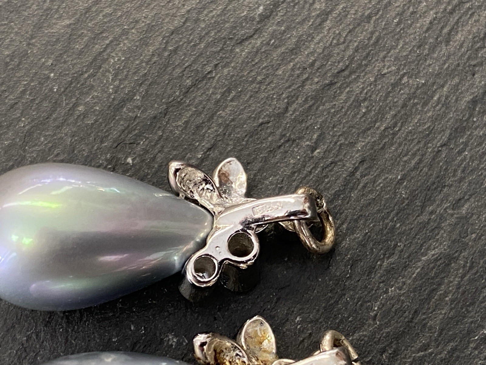 OHRHÄNGER KETTEN ANHÄNGER HÄNGER 925 STERLING SILBER KUNSTPERLEN PERLE GLAS – Bild 13
