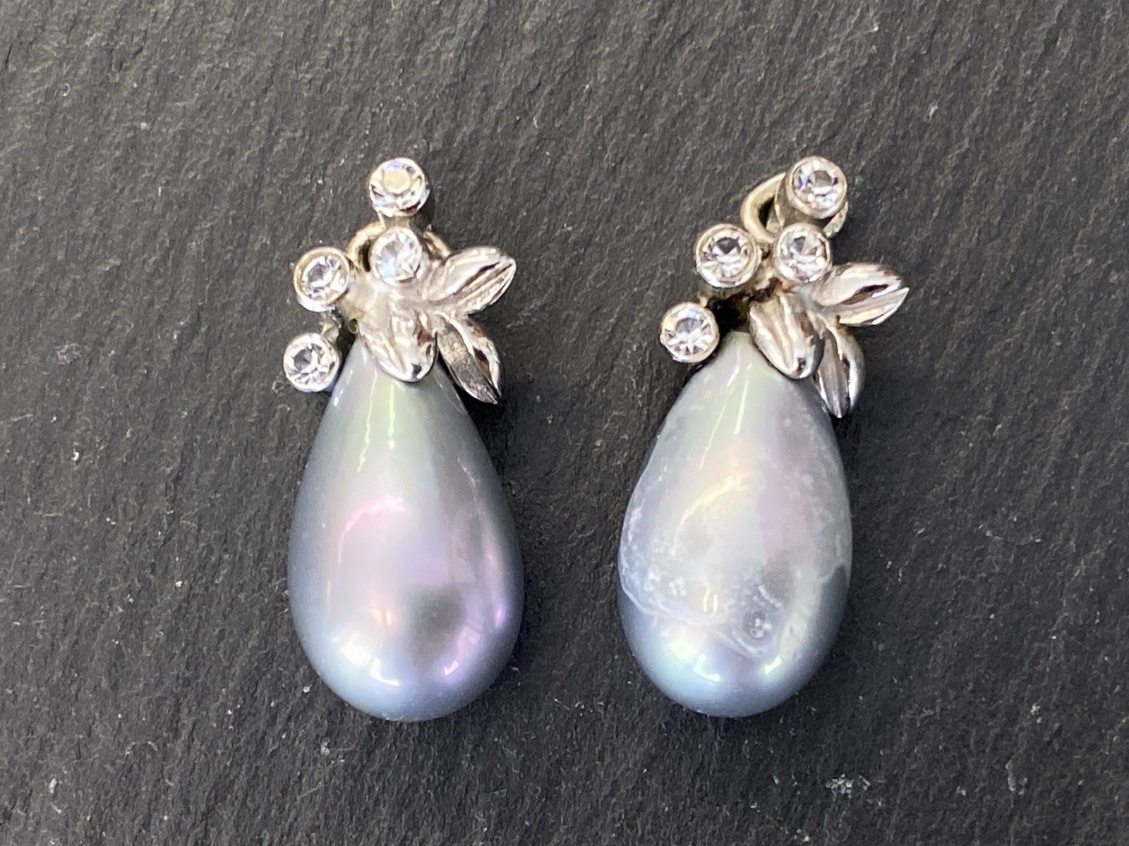 OHRHÄNGER KETTEN ANHÄNGER HÄNGER 925 STERLING SILBER KUNSTPERLEN PERLE GLAS – Bild 3