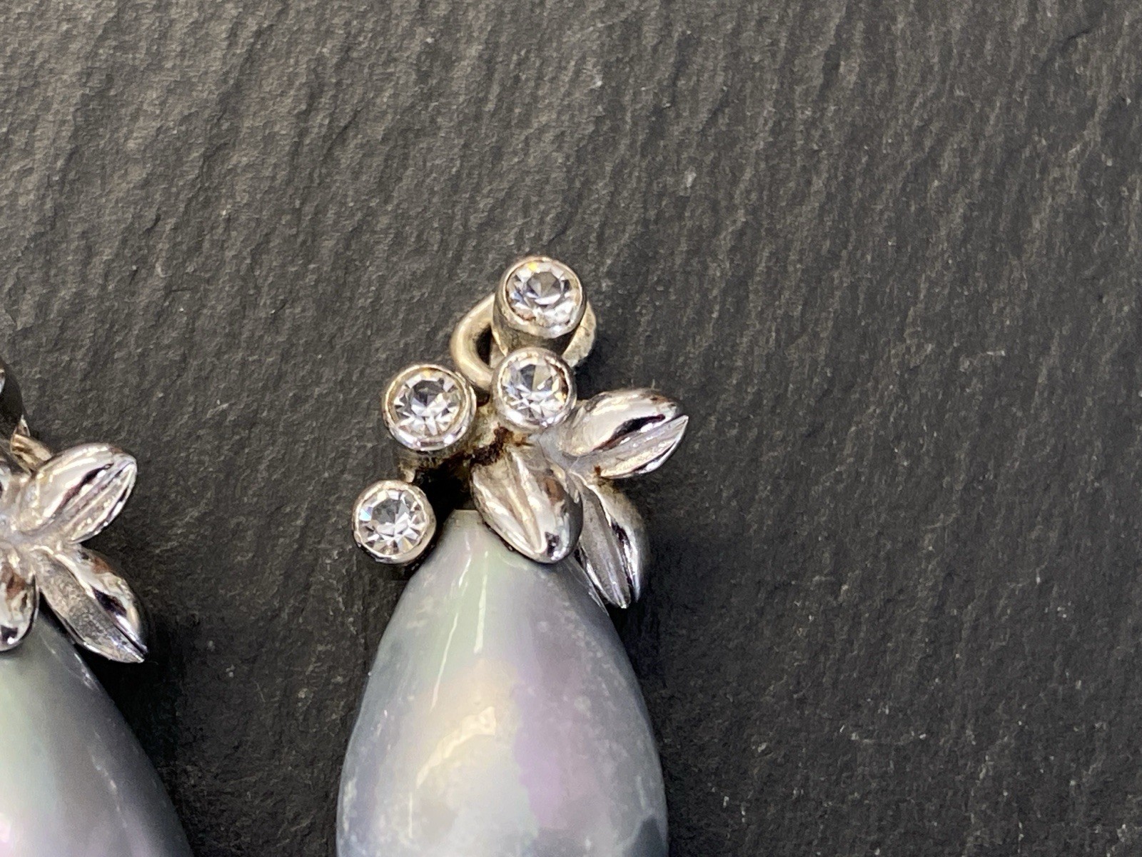 OHRHÄNGER KETTEN ANHÄNGER HÄNGER 925 STERLING SILBER KUNSTPERLEN PERLE GLAS – Bild 7