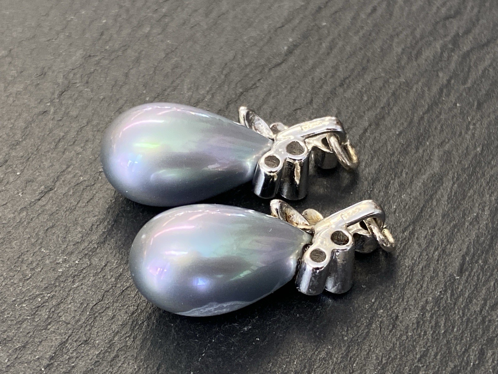 OHRHÄNGER KETTEN ANHÄNGER HÄNGER 925 STERLING SILBER KUNSTPERLEN PERLE GLAS – Bild 10