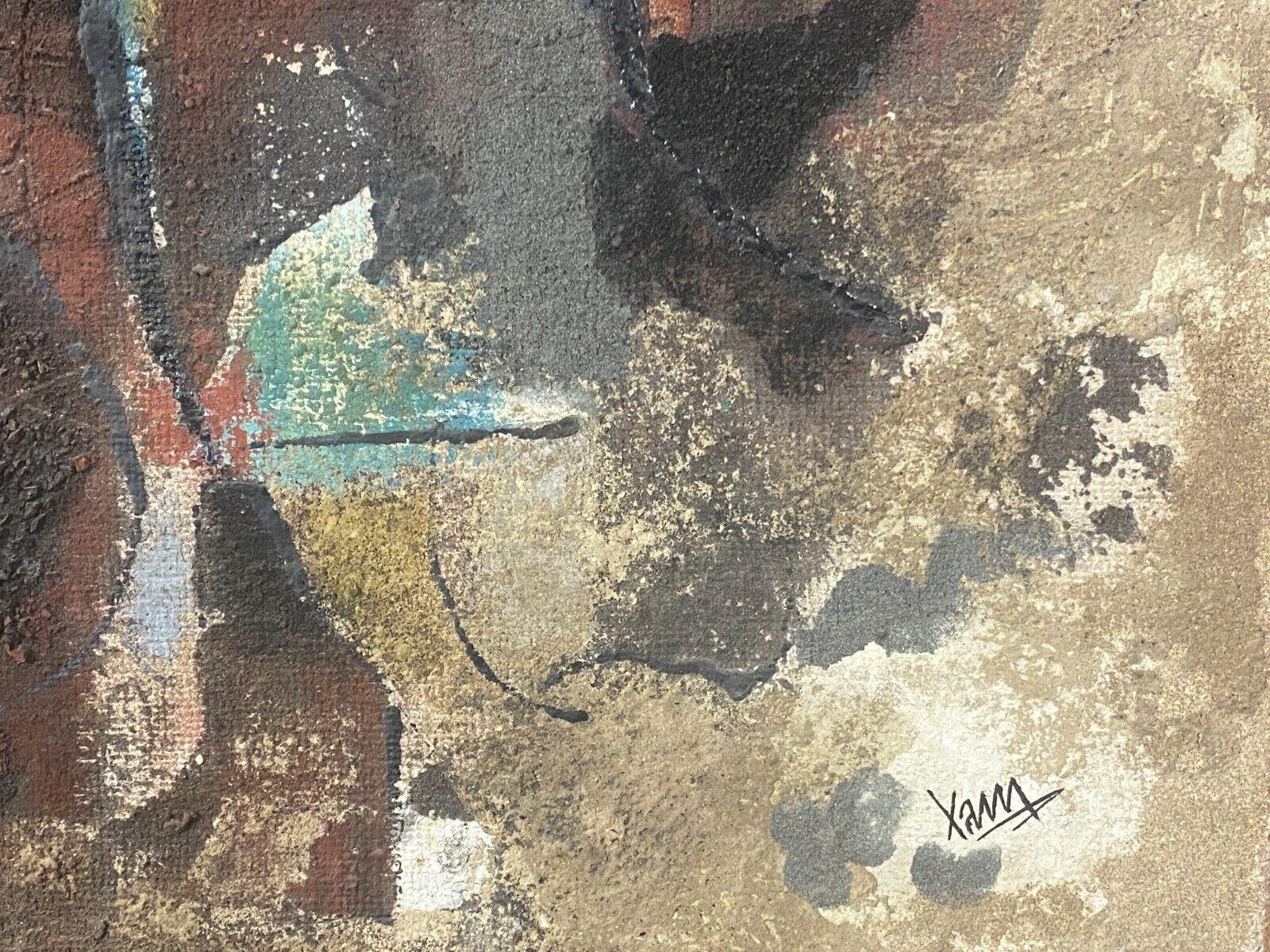 ABSTRAKTES ÖLGEMÄLDE AUF LEINWAND SIGNIERT XAM 69x51cm Pedro QUETGLAS FERRER – Bild 8