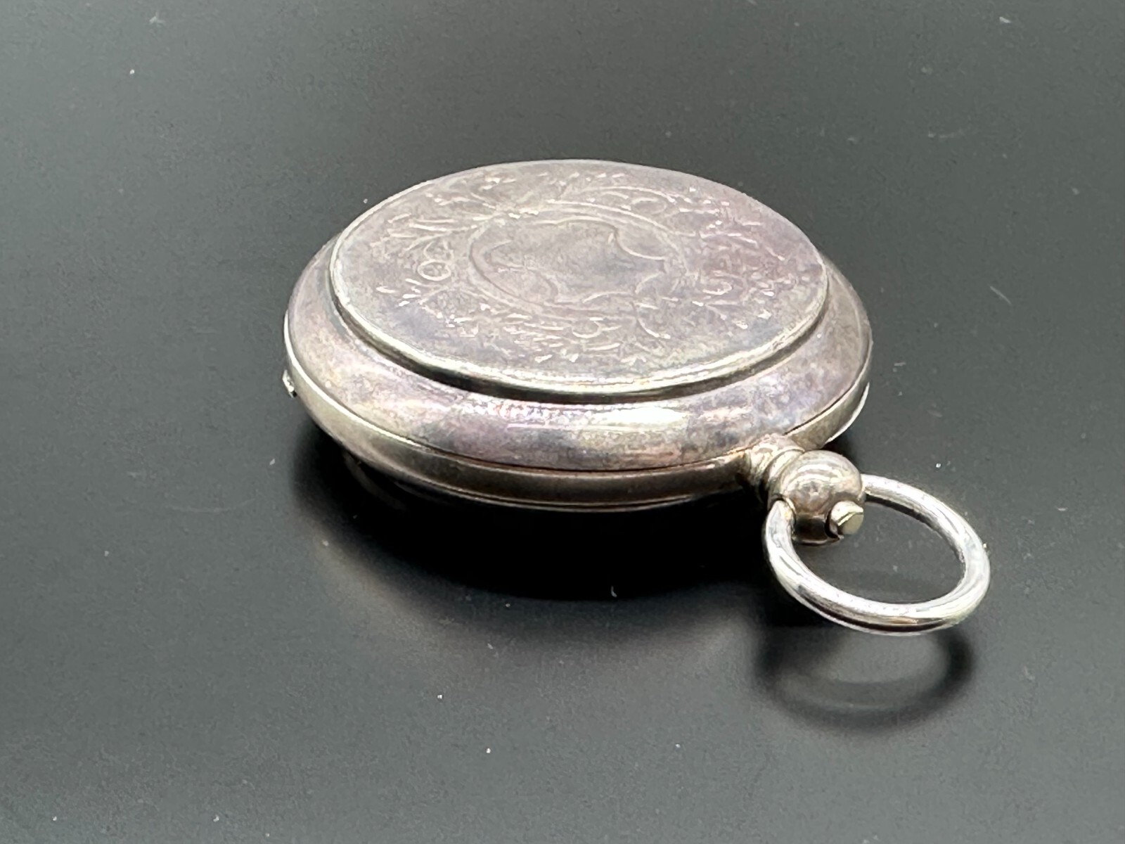ANTIKE TASCHENUHR AUS SILBER 875 PEGASUS FÜR RUSSLAND 56mm FUNKTIONSFÄHIG – Bild 5