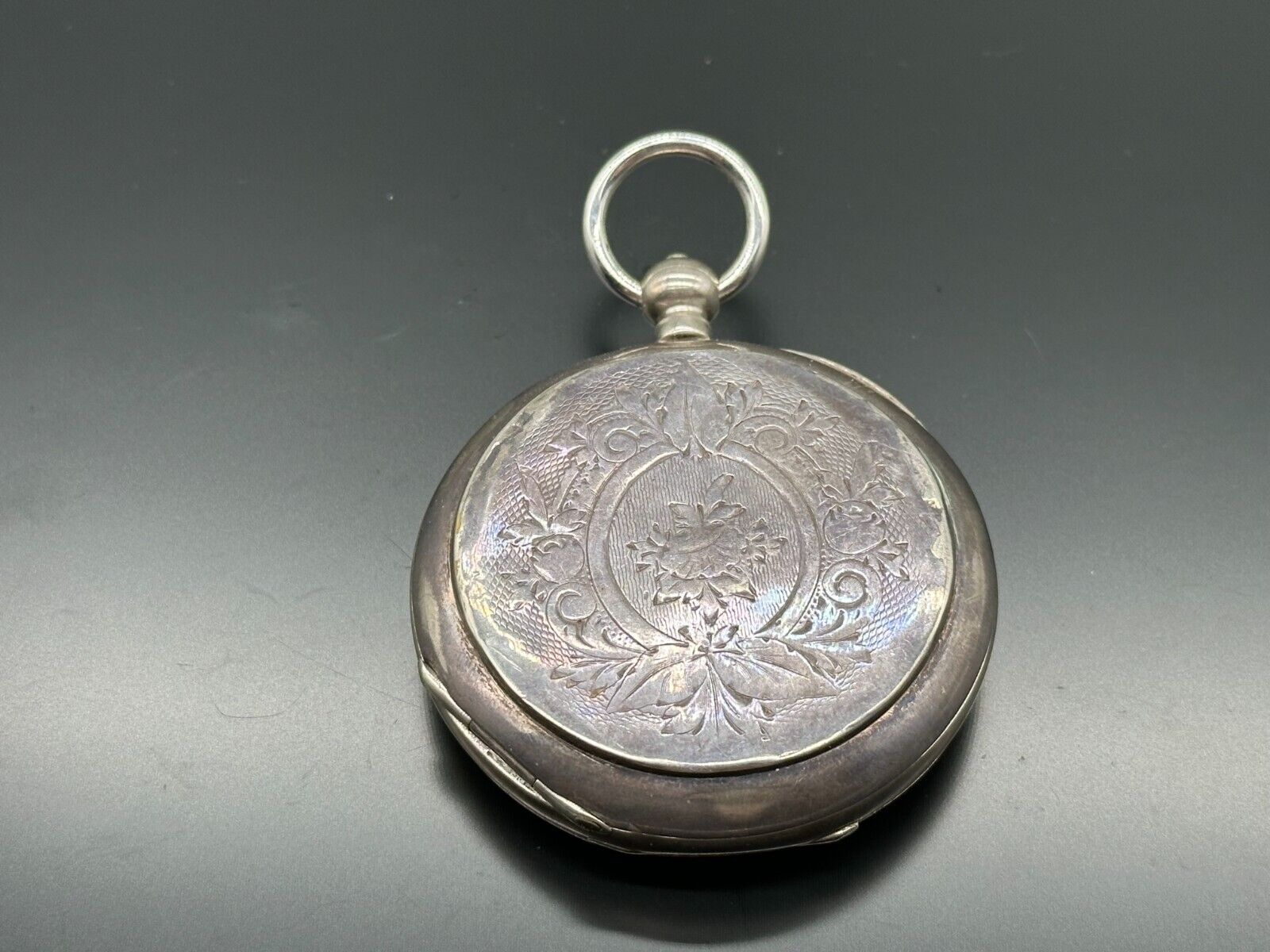 ANTIKE TASCHENUHR AUS SILBER 875 PEGASUS FÜR RUSSLAND 56mm FUNKTIONSFÄHIG – Bild 7