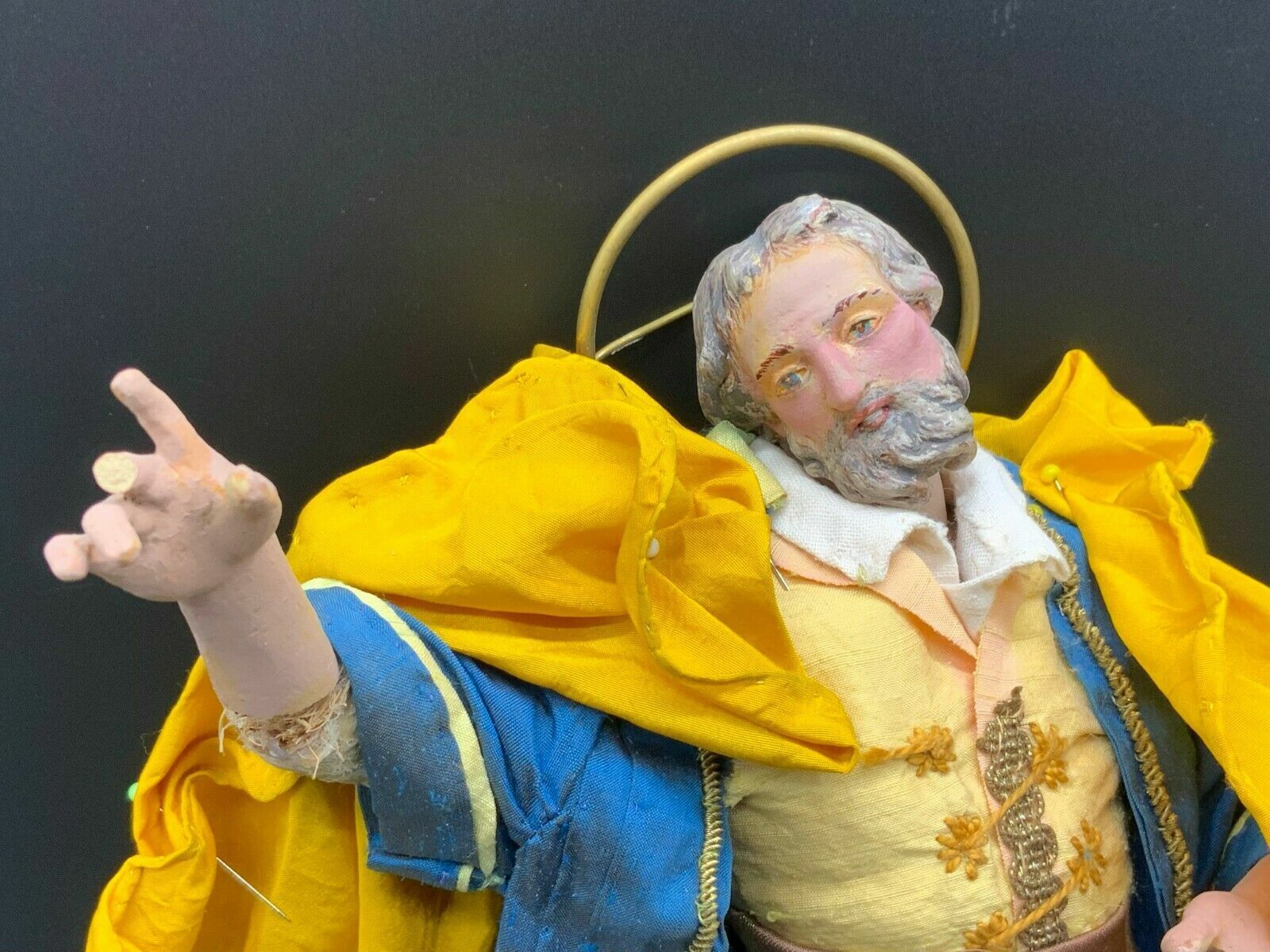 NEAPOLITANISCHE KRIPPENFIGUR HEILIGER JOSEF 32cm – Bild 3