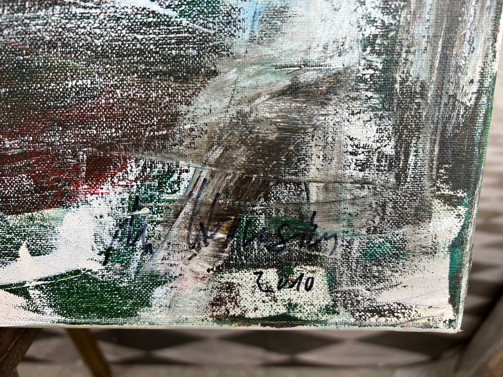 SEHR GROSSES MODERNES ÖLGEMÄLDE ABSTRAKT 100x80cm – Bild 15