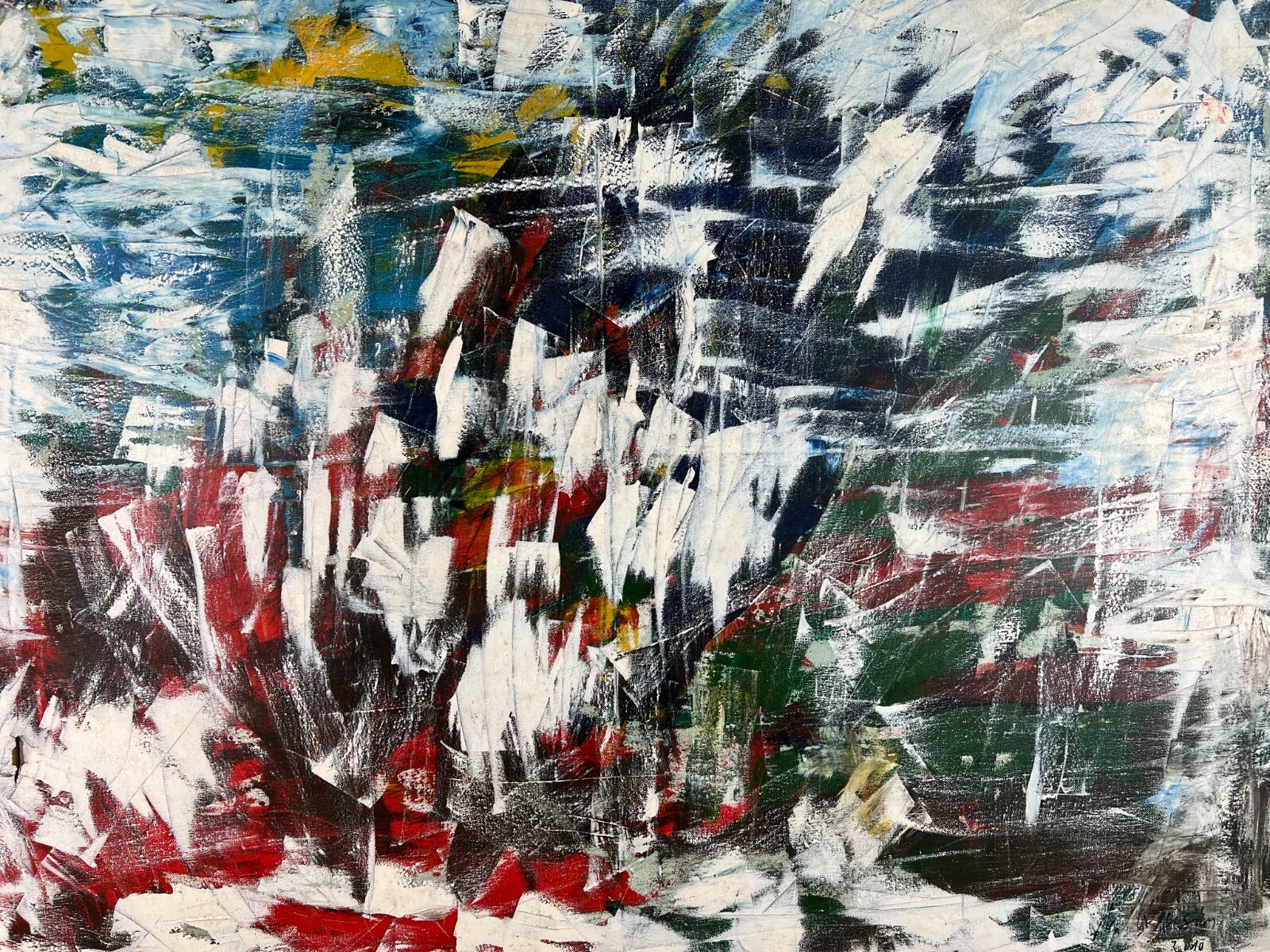 SEHR GROSSES MODERNES ÖLGEMÄLDE ABSTRAKT 100x80cm – Bild 4