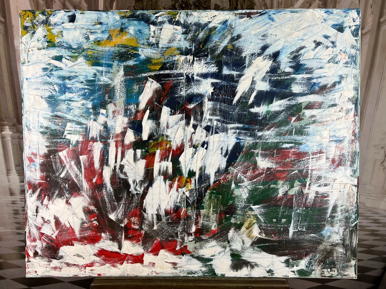 SEHR GROSSES MODERNES ÖLGEMÄLDE ABSTRAKT 100x80cm