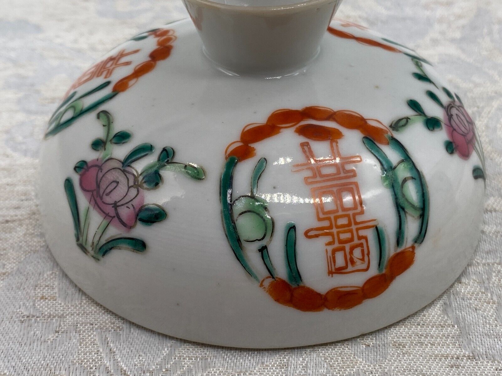 CHINA DECKELDOSE DOSE ANTIK 19 TES JHDT BLUMEN DEKOR HANDBEMALT – Bild 12