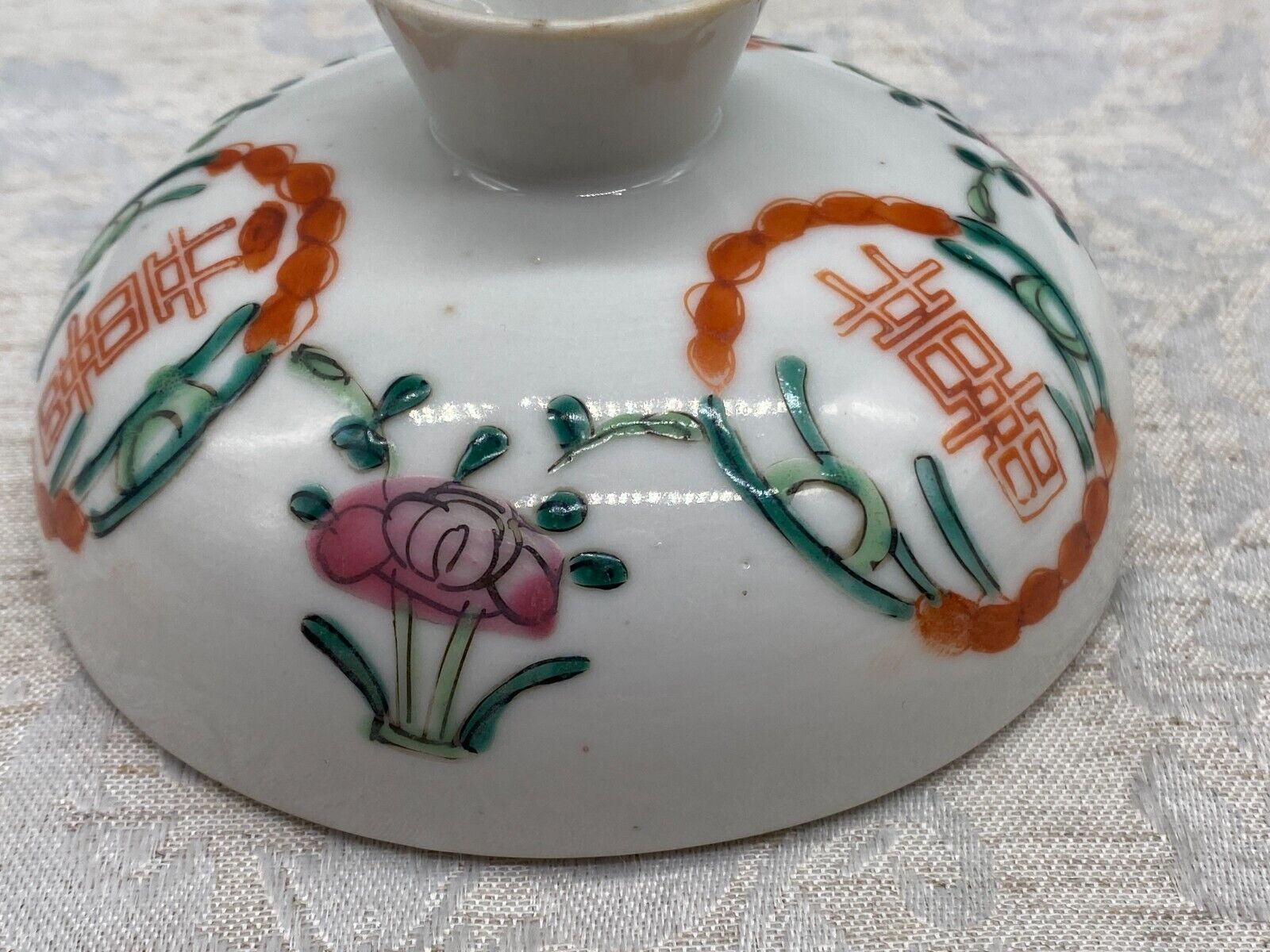 CHINA DECKELDOSE DOSE ANTIK 19 TES JHDT BLUMEN DEKOR HANDBEMALT – Bild 13
