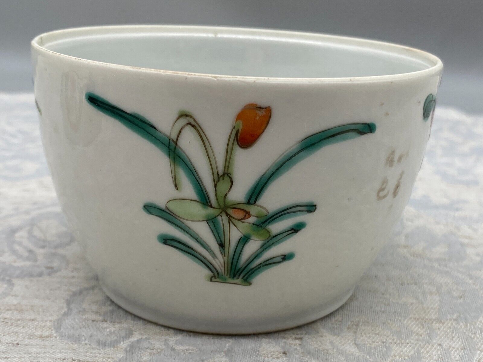 CHINA DECKELDOSE DOSE ANTIK 19 TES JHDT BLUMEN DEKOR HANDBEMALT – Bild 14