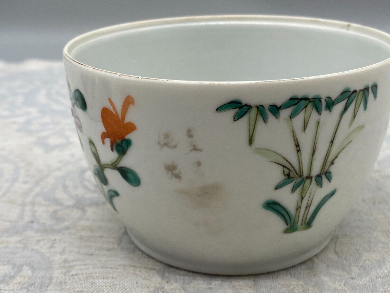 CHINA DECKELDOSE DOSE ANTIK 19 TES JHDT BLUMEN DEKOR HANDBEMALT – Bild 16