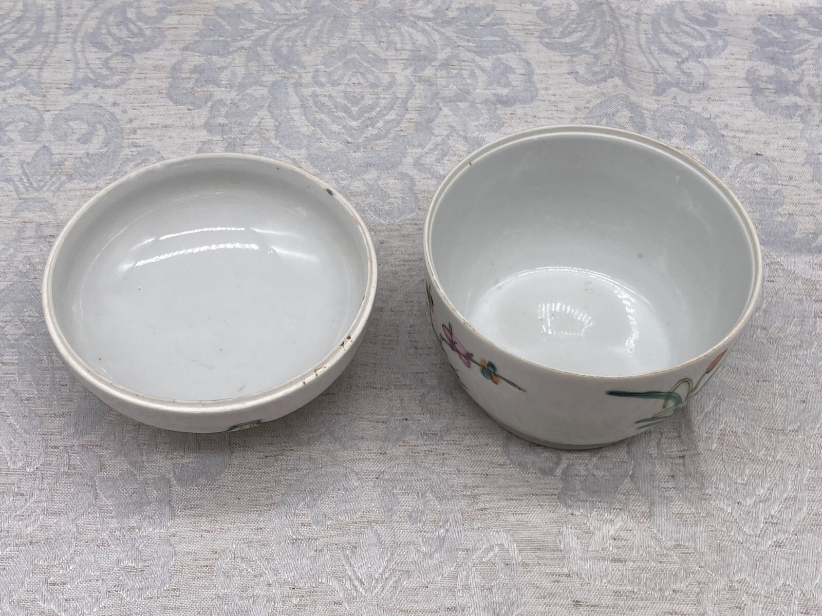 CHINA DECKELDOSE DOSE ANTIK 19 TES JHDT BLUMEN DEKOR HANDBEMALT – Bild 9