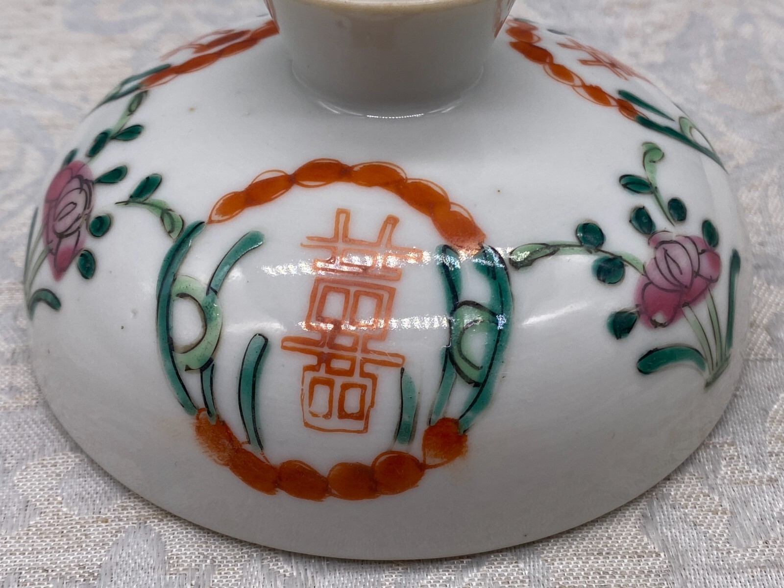 CHINA DECKELDOSE DOSE ANTIK 19 TES JHDT BLUMEN DEKOR HANDBEMALT – Bild 10