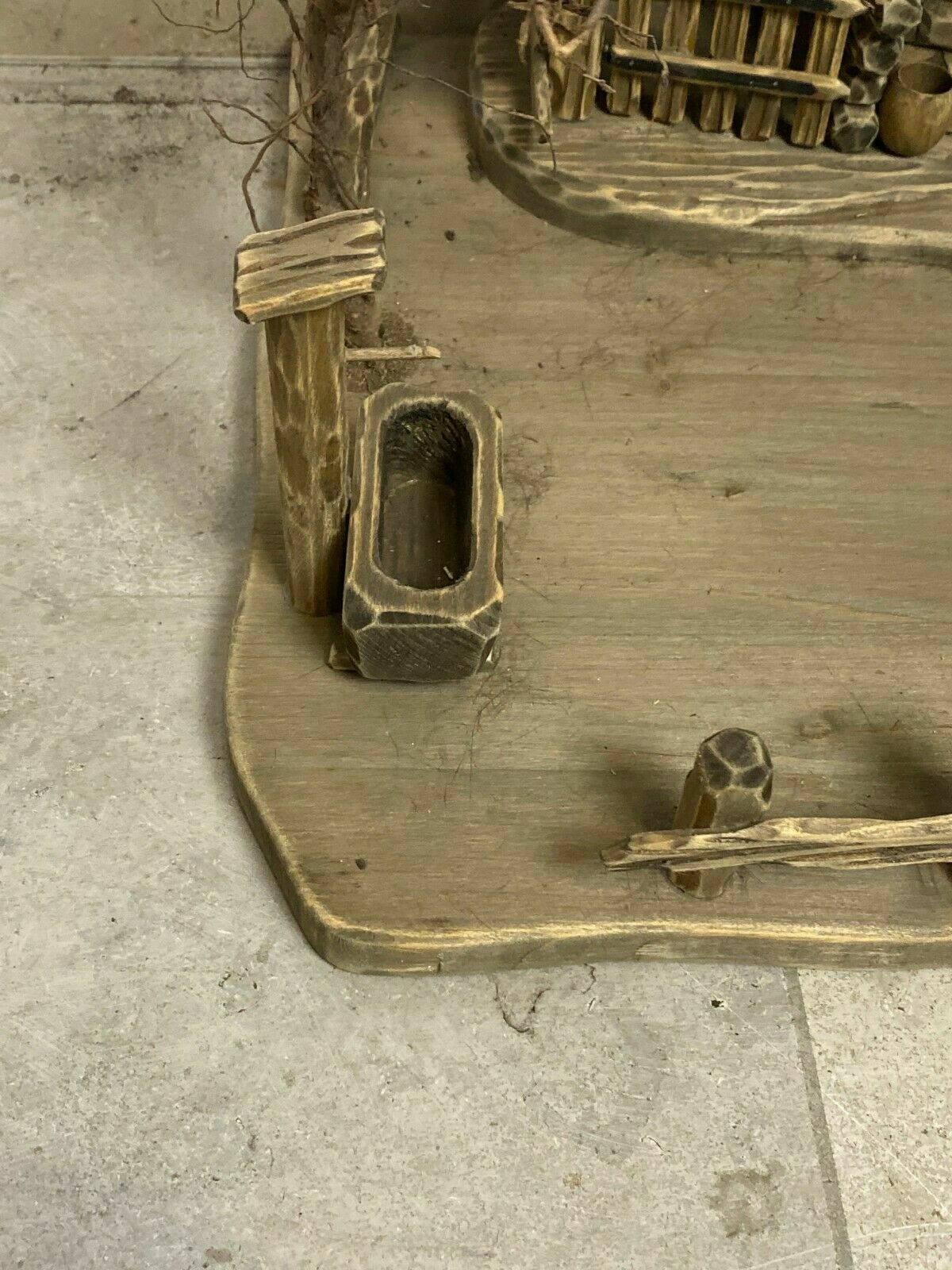 SEHR SCHÖNE ALPENLÄNDISCHE KRIPPE KRIPPENLANDSCHAFT OHNE FIGUREN GRÖSSE 14cm – Bild 6
