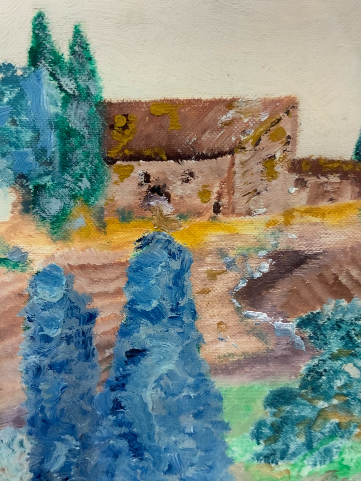 ÖLGEMÄLDE TOSKANA LANDSCHAFT GEMÄLDE SIGNIERT GERAHMT – Bild 3