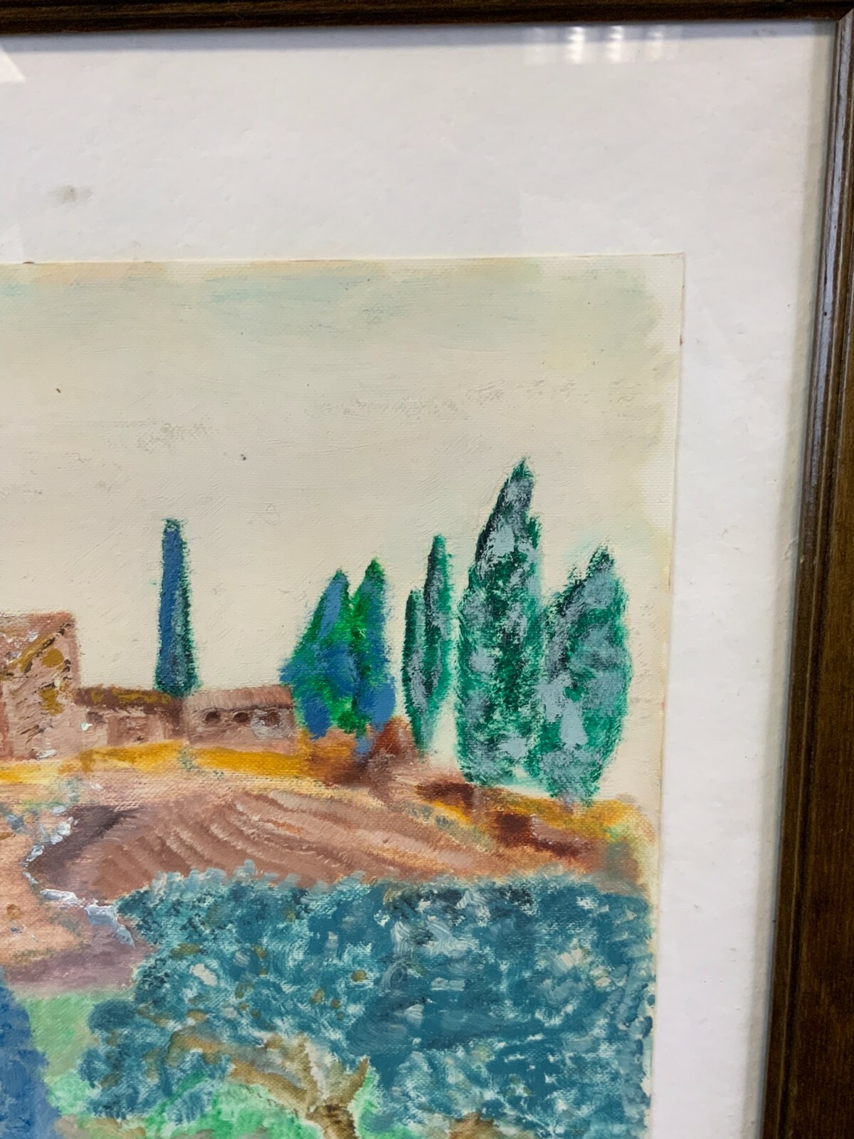 ÖLGEMÄLDE TOSKANA LANDSCHAFT GEMÄLDE SIGNIERT GERAHMT – Bild 8