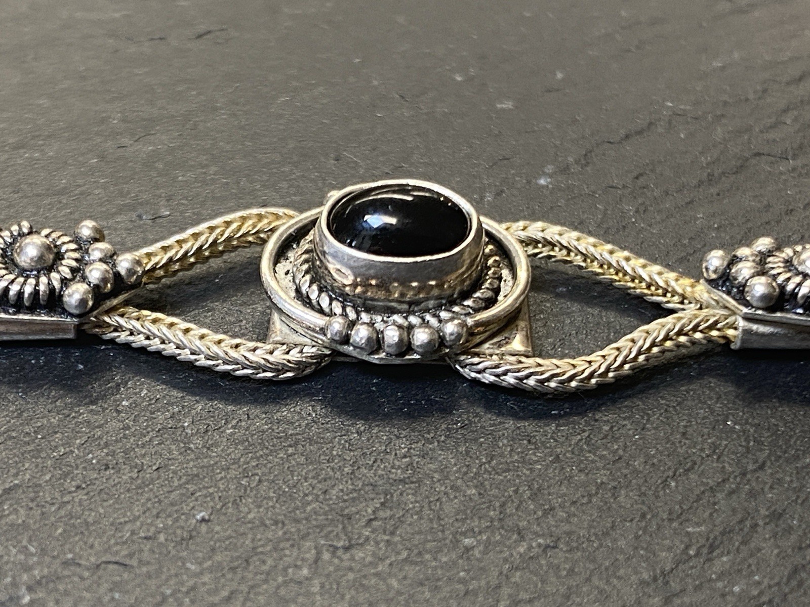 ARMBAND ONYX 925 STERLING SILBER FILIGRANES DEKOR – Bild 12