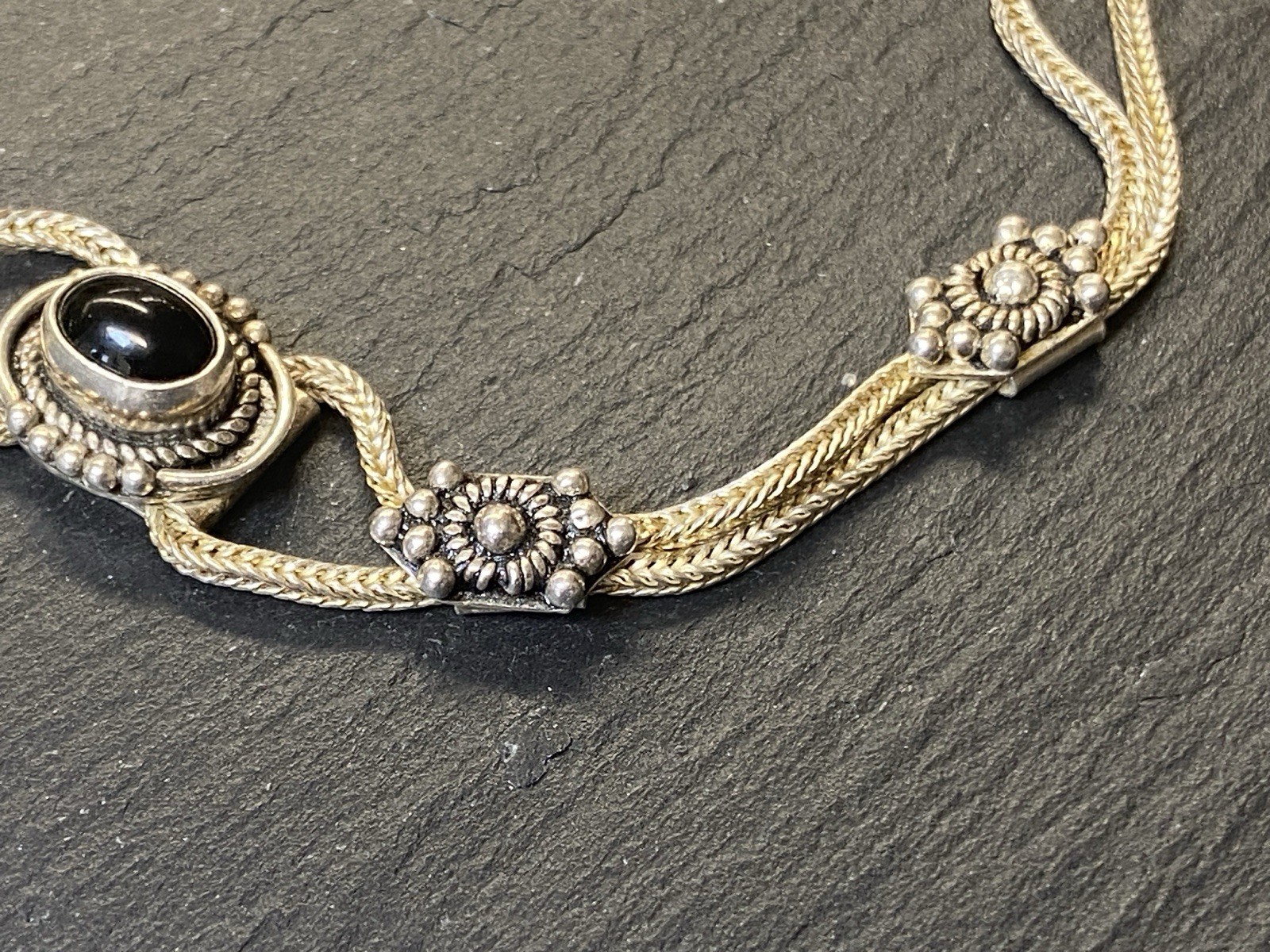 ARMBAND ONYX 925 STERLING SILBER FILIGRANES DEKOR – Bild 4