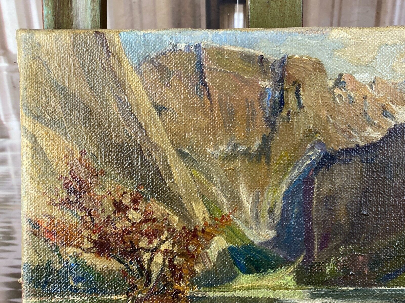 ÖLGEMÄLDE LANDSCHAFT SEE VOR GEBIRGE GEMÄLDE SIGNIERT W. RÖSCH – Bild 8