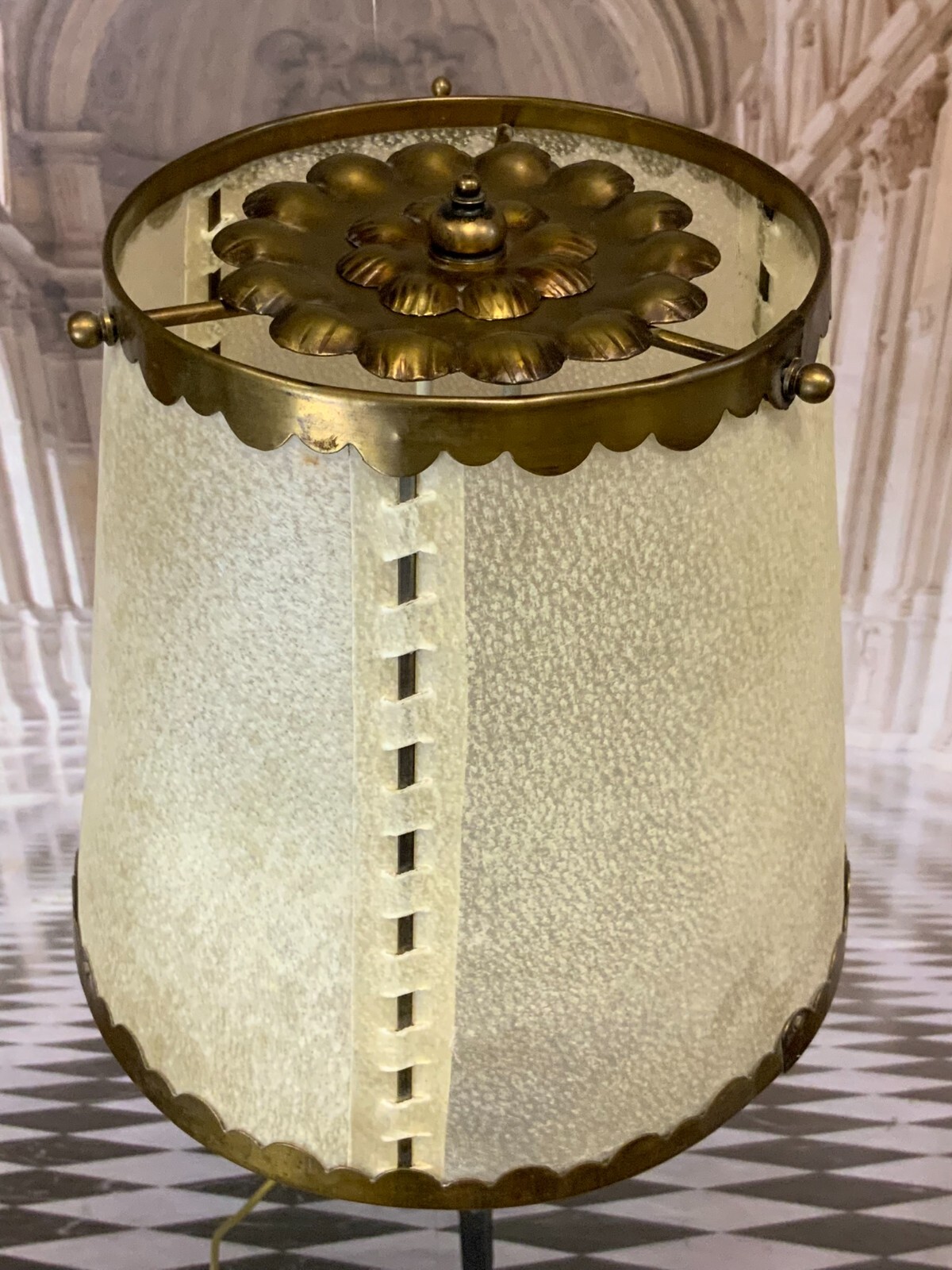 VINTAGE STEHLAMPE AUS EISEN UND MESSING MAXIMALE HÖHE 200cm – Bild 6