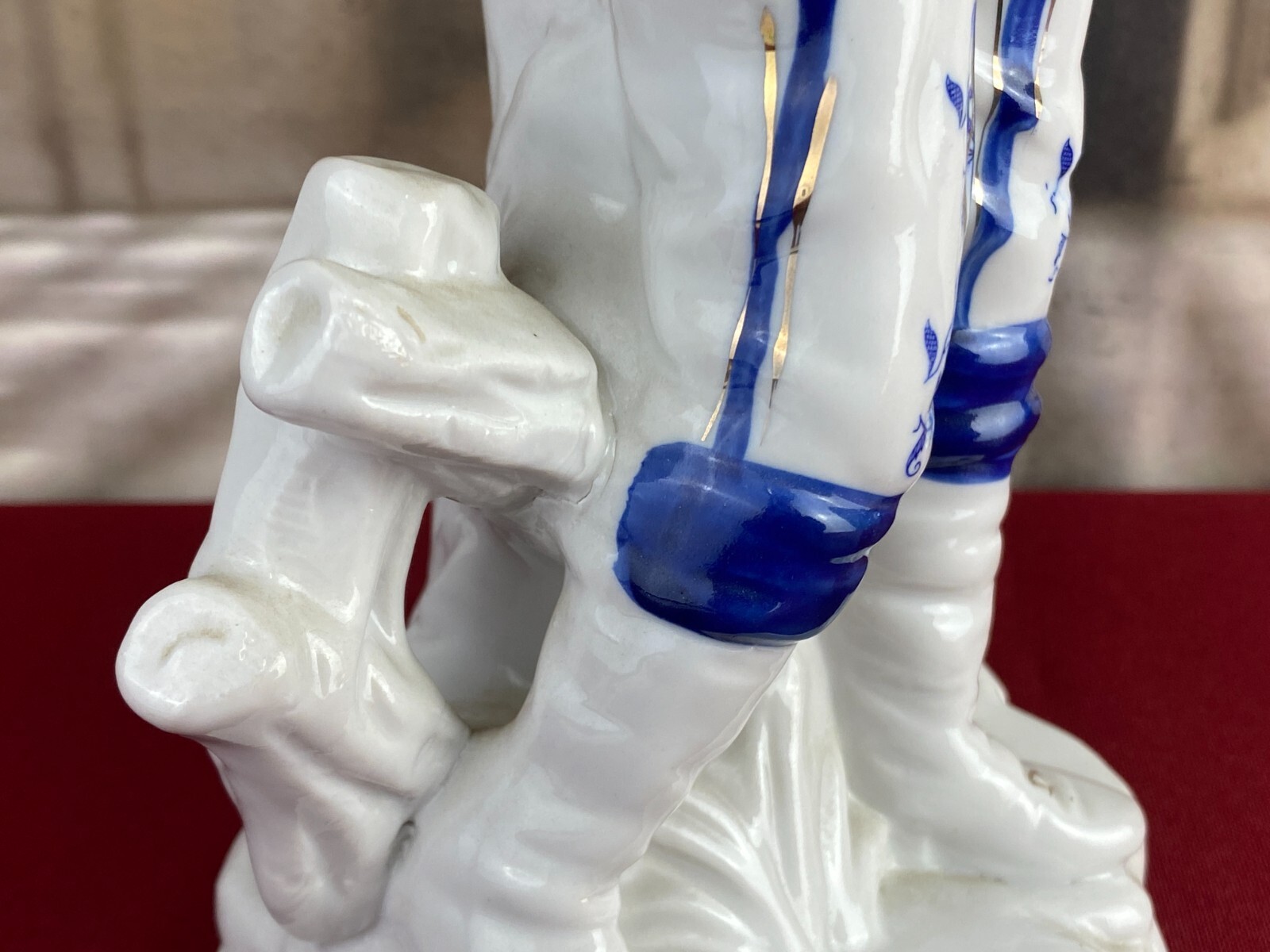 FIGUR AUS PORZELLAN TEILS HANDBEMALT GALANTER ROKOKO MANN 31cm – Bild 14