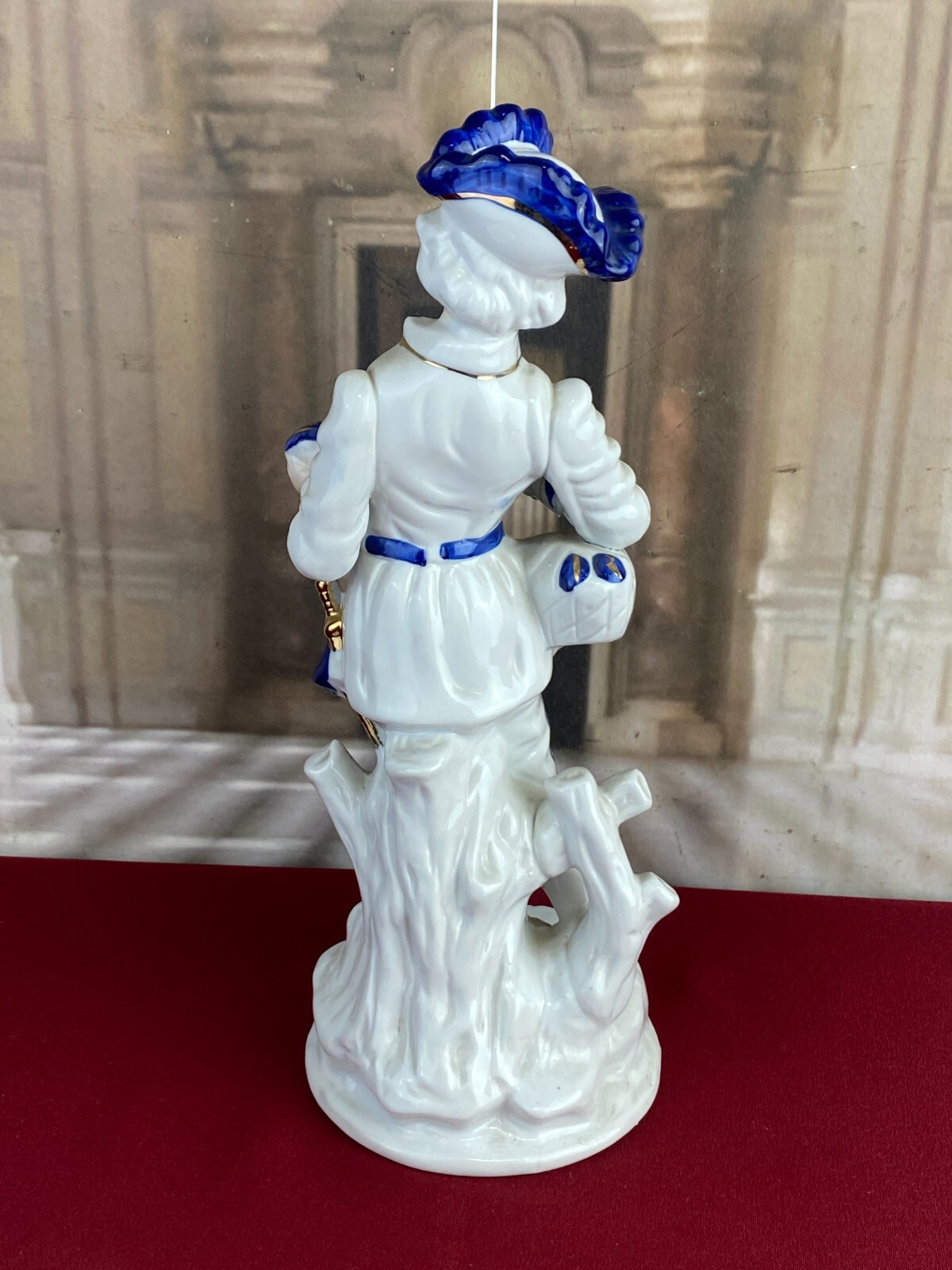 FIGUR AUS PORZELLAN TEILS HANDBEMALT GALANTER ROKOKO MANN 31cm – Bild 4