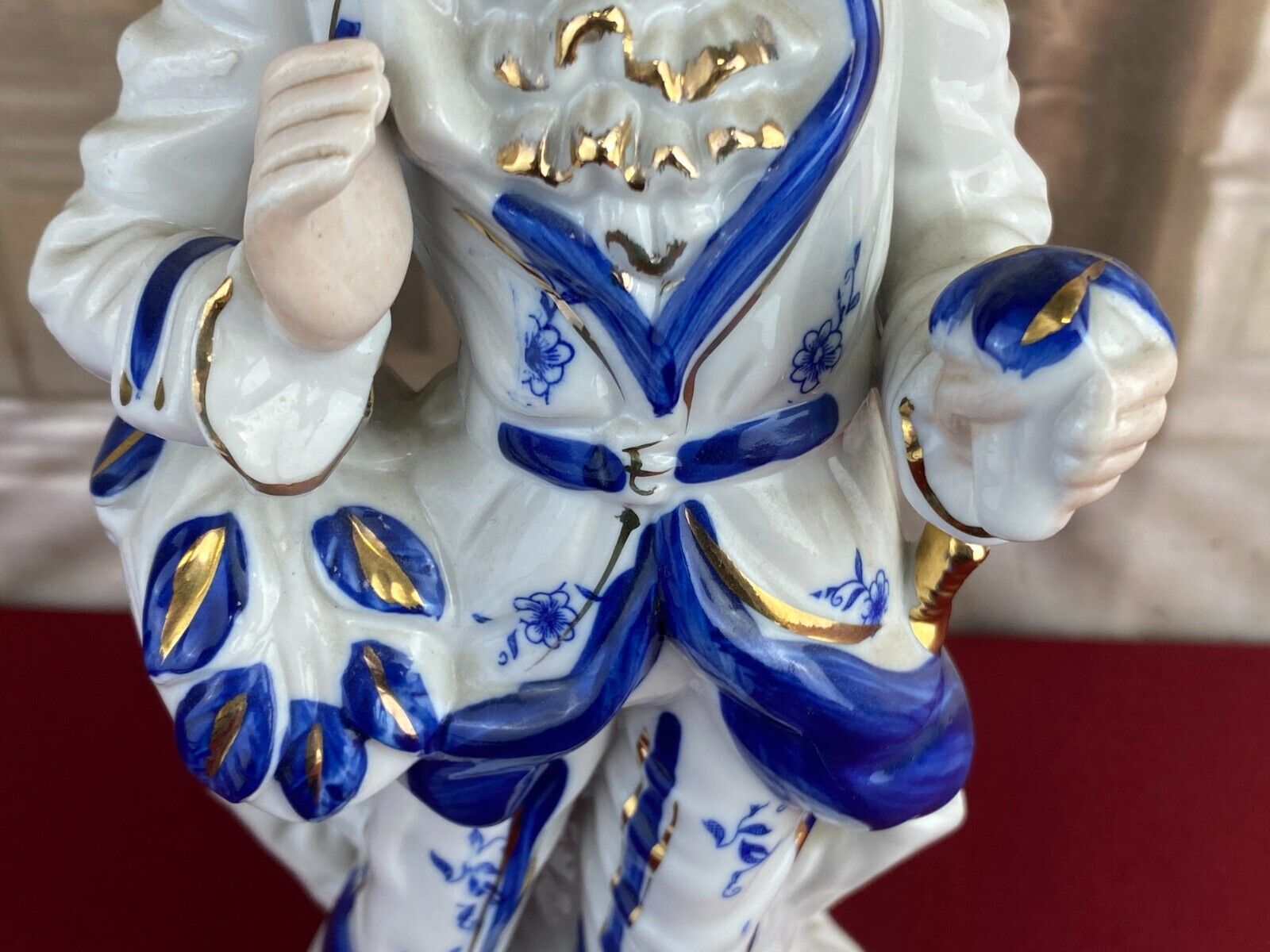FIGUR AUS PORZELLAN TEILS HANDBEMALT GALANTER ROKOKO MANN 31cm – Bild 10