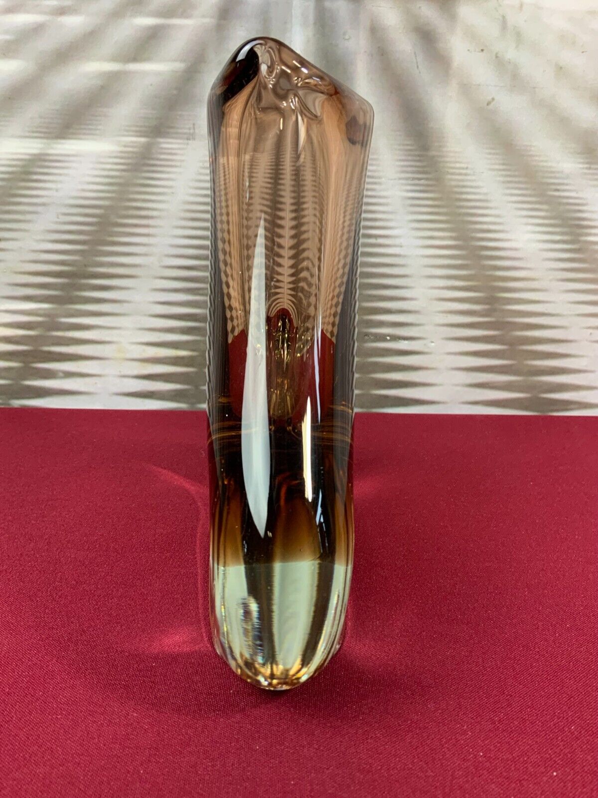 MASSIVE VINTAGE VASE AUS GLAS HANDARBEIT 2,1kg 19cm HOCH – Bild 5