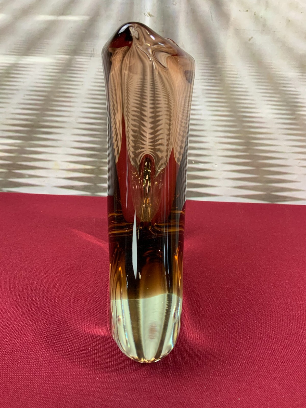 MASSIVE VINTAGE VASE AUS GLAS HANDARBEIT 2,1kg 19cm HOCH – Bild 6
