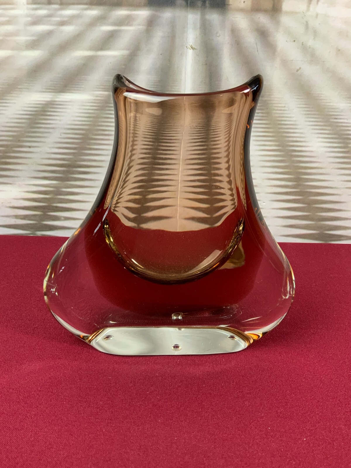MASSIVE VINTAGE VASE AUS GLAS HANDARBEIT 2,1kg 19cm HOCH