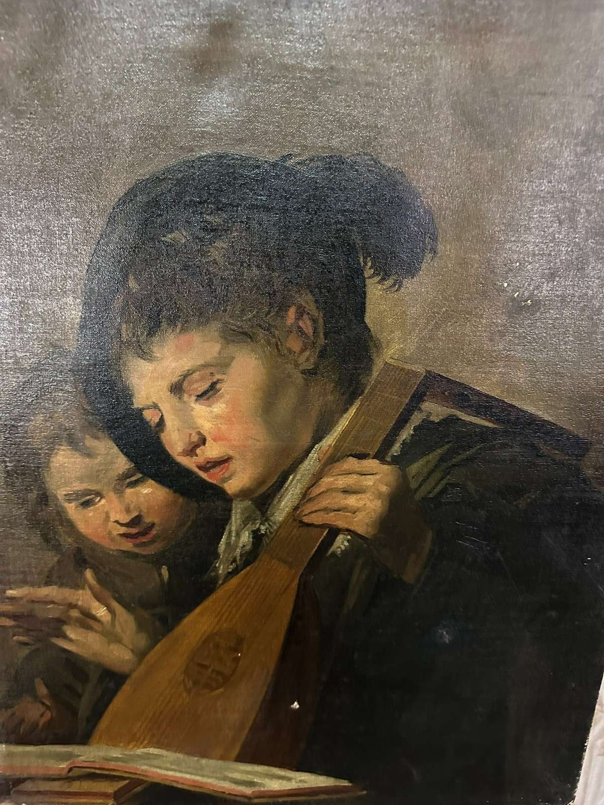 ANTIKES ÖLGEMÄLDE NACH FRANZ HALS DIE MUSIKANTEN KINDER